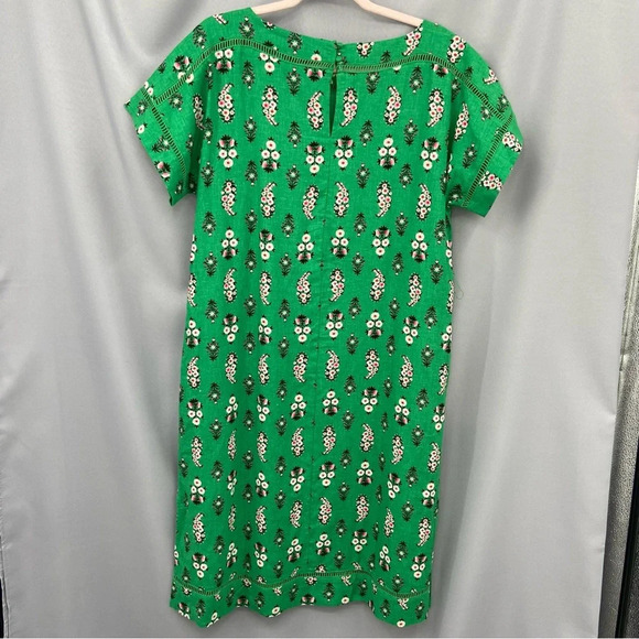 NWT Ann Taylor Linen Blend Green Floral Midi Dress Size 8P Garden Party - Picture 8 of 13